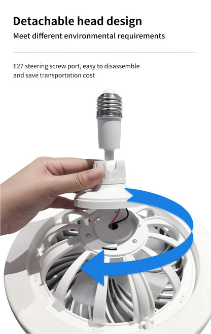 30W Remote Control Ceiling Fan Lamp Infinitely Dimmable E27 Base Noise Mute 3-Speed Wind Speed Adjustment LED Light 85-265V